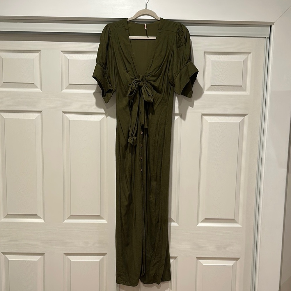Elegant Olive Green Jumpsuit